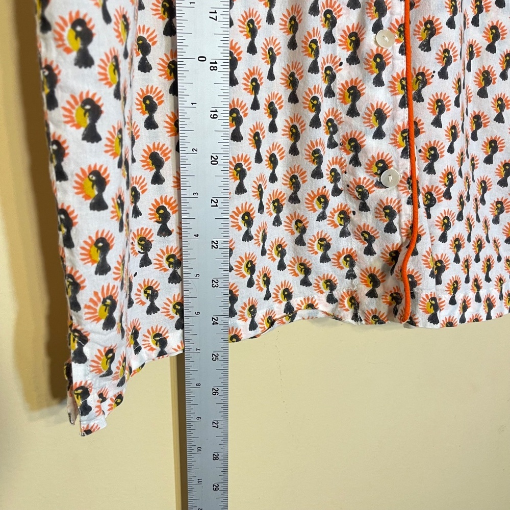 Cotton White Garden Women's Floral Pajama Top - Picture 10 of 10